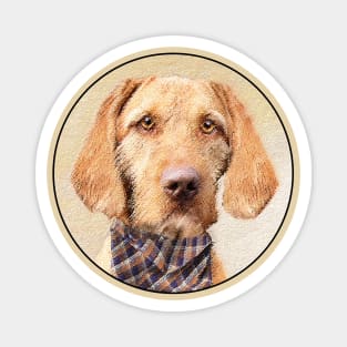 Wirehaired Vizsla Painting - Cute Original Dog Art Magnet